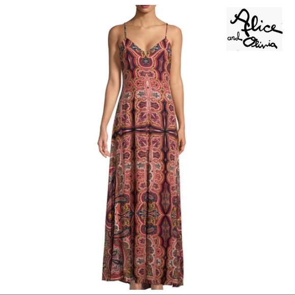 Alice + Olivia Dresses & Skirts - ALICE AND OLIVIA PAISLEY PRINT MAXI SLIP DRESS